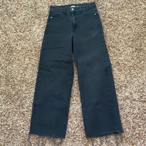 Women’s faded black wide legged high rise jeans